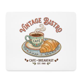Vintage Bistro Kaffee Illustration - Mousepad (Querformat) - Weiß - Vorne