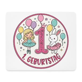 Erster Geburtstag Ballerina Hase - Mousepad (Querformat) - Weiß - Vorne