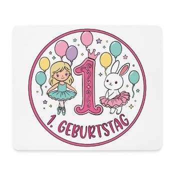 Erstes Geburtstag: Ballerina & Hase - Mousepad (Querformat) - Weiß - Vorne