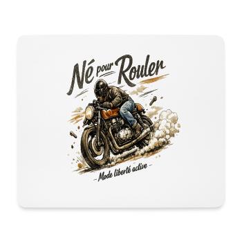 Né pour Rouler Moto Liberté - Tapis de souris (format paysage) - blanc - Devant