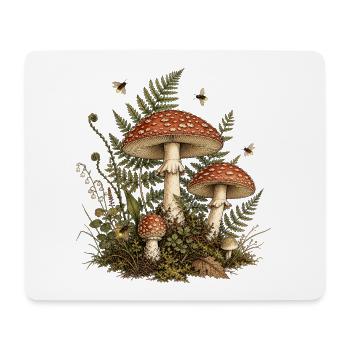 Cottagecore Mushroom Botanical Vintage - Mousepad (Querformat) - Weiß - Vorne
