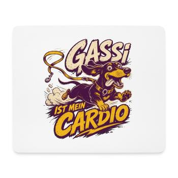 Gassi ist mein Cardio – Dackel - Mousepad (Querformat) - Weiß - Vorne