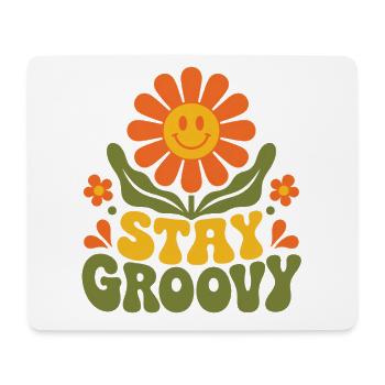 Stay Groovy – 70er Jahre Retro Blume Blüte Vektor - Mousepad (Querformat) - Weiß - Vorne