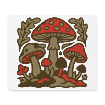 Wald Pilze Natur Grafik - Mousepad (Querformat) - Weiß - Vorne