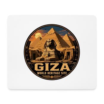 Gizeh, Ägypten-Pyramiden Vintage-Reiseabzeichen - Mousepad (Querformat) - Weiß - Vorne