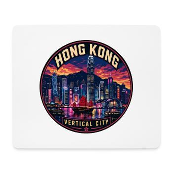 Hong Kong Skyline Vintage Reiseabzeichen - Mousepad (Querformat) - Weiß - Vorne