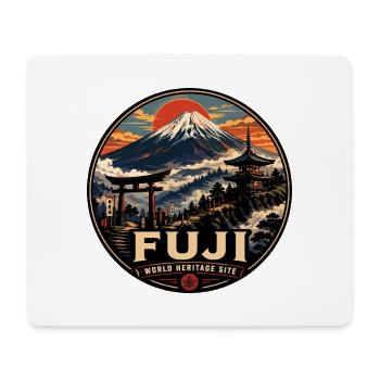 Mount Fuji Japan Vintage-Reiseabzeichen - Mousepad (Querformat) - Weiß - Vorne