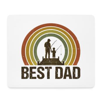Bester Vater beim Angeln - Mousepad (Querformat) - Weiß - Vorne