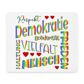 Regenbogen Wählen Demokratie - Mousepad (Querformat) - Weiß - Vorne