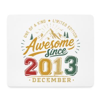 Vintage-Geburtstagsgeschenk für Dezember 2013 - Mousepad (Querformat) - Weiß - Vorne