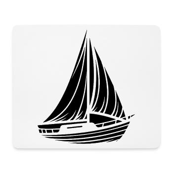Abstraktes Segelboot Minimalistisches Design - Mousepad (Querformat) - Weiß - Vorne