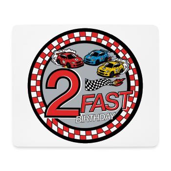 2 Conception rapide de voitures de course pour l’anniversaire - Tapis de souris (format paysage) - blanc - Devant
