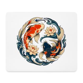 KoiCircle Lotus YinYang - Mouse Pad (horizontal) - white - Front