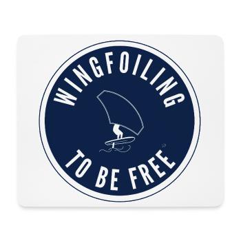 Wingfoiling to be free – Badge in Navy - Mouse Pad (horizontal) - white - Front