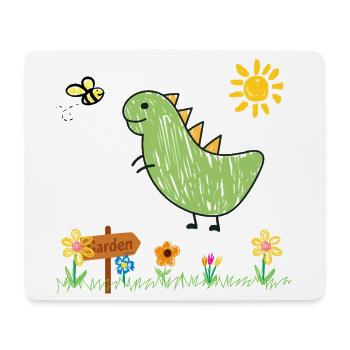 Dino Jardin Vert Enfant - Tapis de souris (format paysage) - blanc - Devant