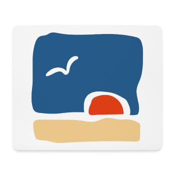 Bird at Sunset – Minimalist Art - Mouse Pad (horizontal) - white - Front