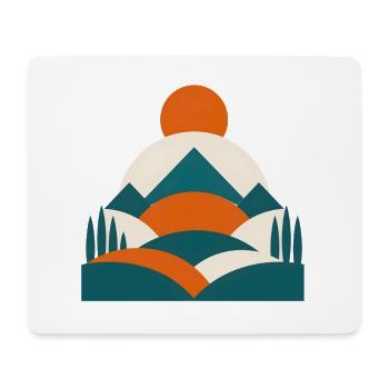 Minimalistisches Geo Landschafts Design  - Mousepad (Querformat) - Weiß - Vorne