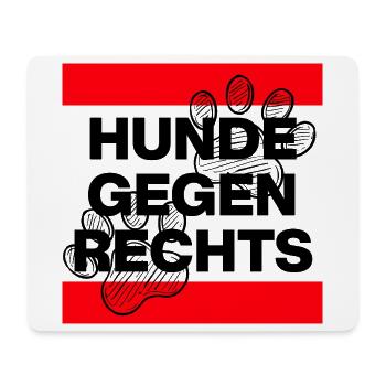 HUNDE GEGEN RECHTS, NO AFD NO NZS, NIE WIEDER - Mousepad (Querformat) - Weiß - Vorne