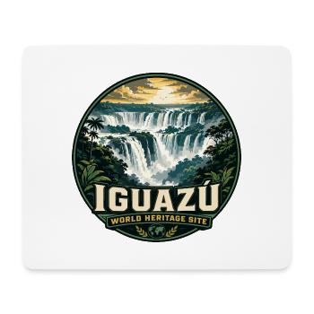 Iguazu Falls Argentina Brazil Vintage Badge - Mouse Pad (horizontal) - white - Front