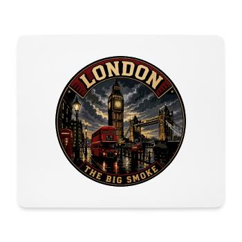 London Big Smoke Vintage Travel Badge - Mouse Pad (horizontal) - white - Front