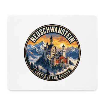 Neuschwanstein Castle Germany Vintage Badge - Mouse Pad (horizontal) - white - Front
