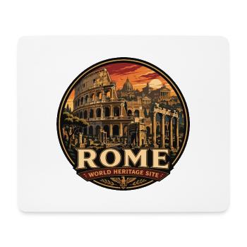 Rome Colosseum Ruins Vintage Travel Badge - Mouse Pad (horizontal) - white - Front