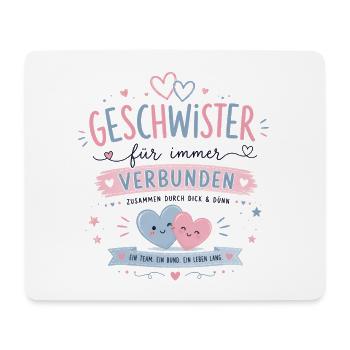 Geschwisterliebe für immer verbunden - Mousepad (Querformat) - Weiß - Vorne