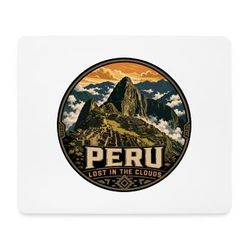 Peru Lost in the Clouds Vintage Badge - Mouse Pad (horizontal) - white - Front