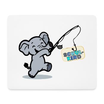 Schulkind Angeln Elefanten - Mousepad (Querformat) - Weiß - Vorne