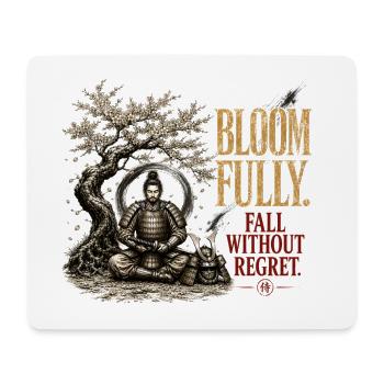 Bloom Fully Fall Without Regret Samurai Sakura - Mouse Pad (horizontal) - white - Front