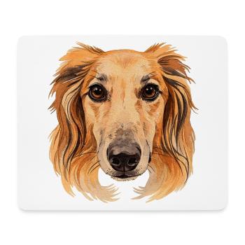 saluki head, watercolor look, greyhound designs - Mouse Pad (horizontal) - white - Front