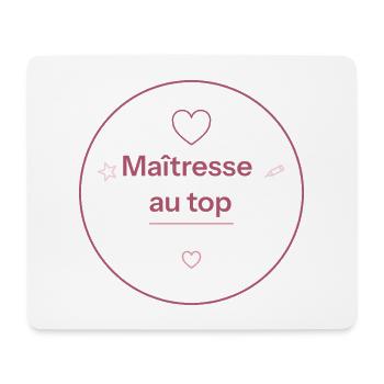 Maîtresse au top cercle rose - Tapis de souris (format paysage) - blanc - Devant