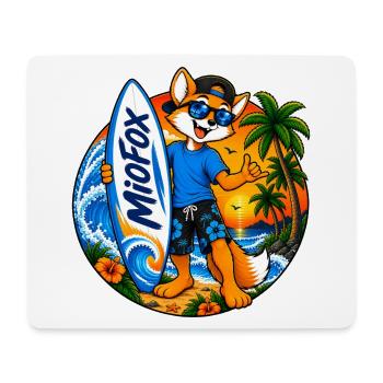 33_Miofox_Surfer4 - Mouse Pad (horizontal) - white - Front