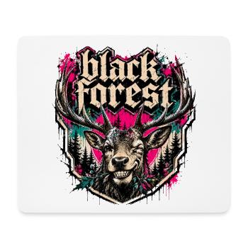 Black Forest Deer Motif - Mouse Pad (horizontal) - white - Front
