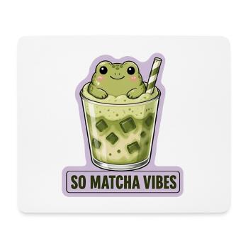 So Matcha Vibes Cute Frog Kawaii Drink  - Mouse Pad (horizontal) - white - Front