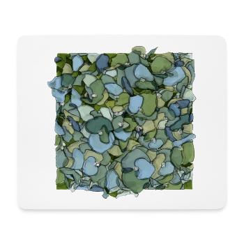 Blue Hydrangeas – Modern Floral Illustration - Mouse Pad (horizontal) - white - Front