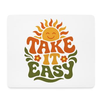 Take It Easy – Retro 70s Groovy Statement Design - Mouse Pad (horizontal) - white - Front