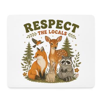 Respect The Locals Forest Animals Retro - Mouse Pad (horizontal) - white - Front