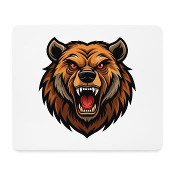 Angry bear - Mouse Pad (horizontal) - white - Front