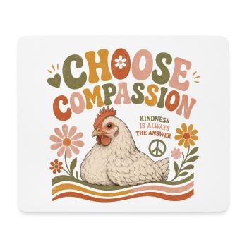 Choose Compassion Chicken Vegan Retro - Mouse Pad (horizontal) - white - Front