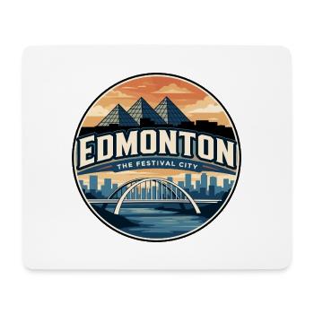 Retro Edmonton Walterdale Bridge Badge - Mouse Pad (horizontal) - white - Front