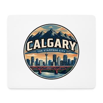 Retro Calgary Peace Bridge Travel Badge - Mouse Pad (horizontal) - white - Front