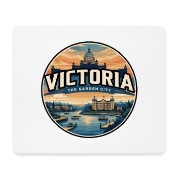 Retro Victoria Inner Harbour Travel Badge - Mouse Pad (horizontal) - white - Front