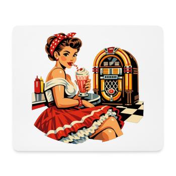 50s Diner Pin-Up: Retro Rockabilly Style - Mouse Pad (horizontal) - white - Front