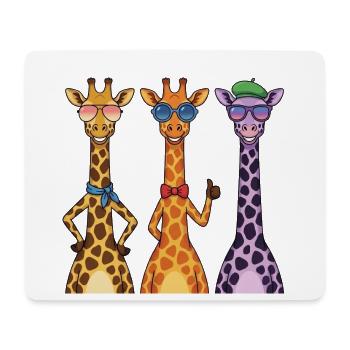 Funny Giraffe Sunglasses Shirt, Cute Animal Graphi - Mouse Pad (horizontal) - white - Front