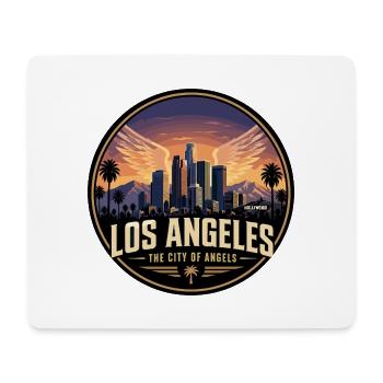 Los Angeles City of Angels Retro Hollywood Badge - Mouse Pad (horizontal) - white - Front