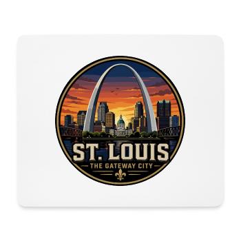 St Louis Gateway City Retro Arch Emblem - Mouse Pad (horizontal) - white - Front