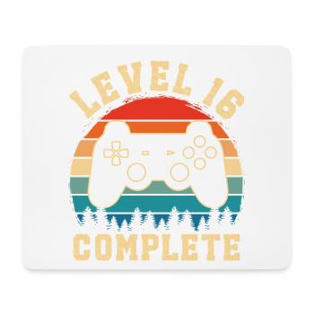 Level 16 complete – Cadeau 16 ans - Tapis de souris (format paysage) - blanc - Devant