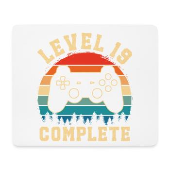 Level 19 complete – 19 Year Old Gamer Gift - Mouse Pad (horizontal) - white - Front
