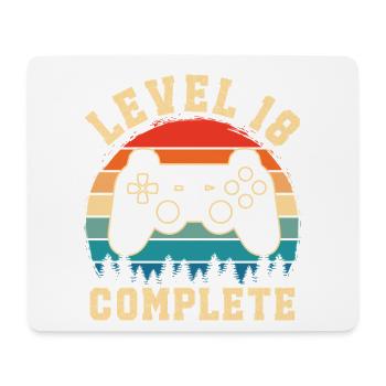 Level 18 complete – 18th anniversary gamer gift - Mouse Pad (horizontal) - white - Front